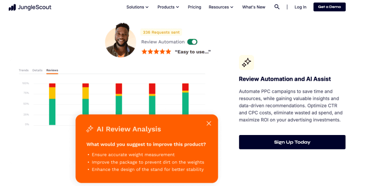Jungle Scout Catalyst AI工具仪表盘