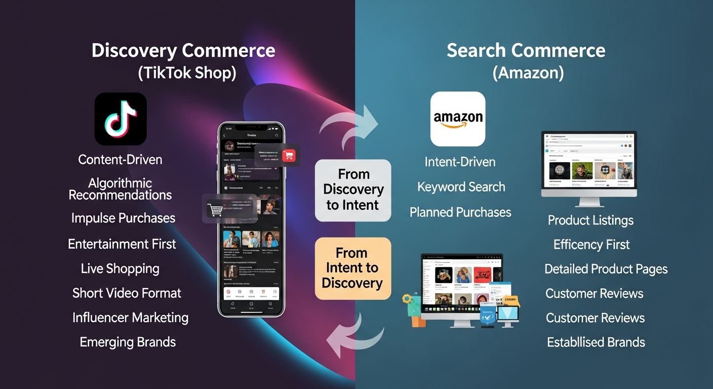 TikTok Shop发现式商务与搜索式商务对比