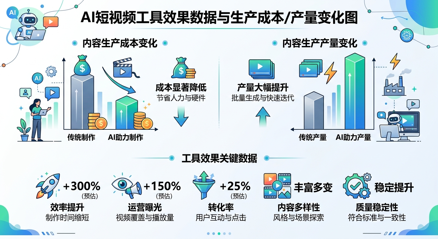 AI短视频工具效果测评：跨境团队真实使用数据汇总