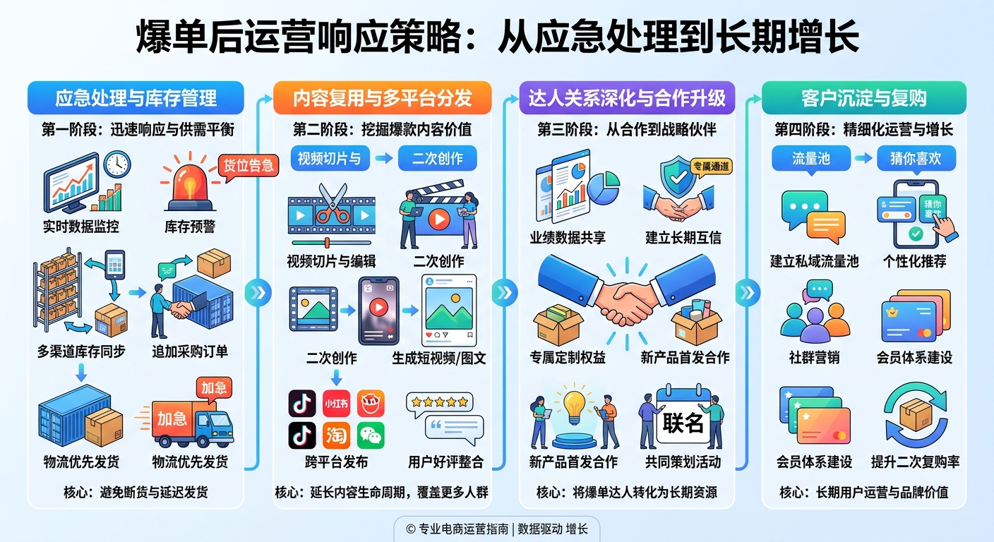 爆单后的运营响应：库存管理、内容复用和达人关系深化
