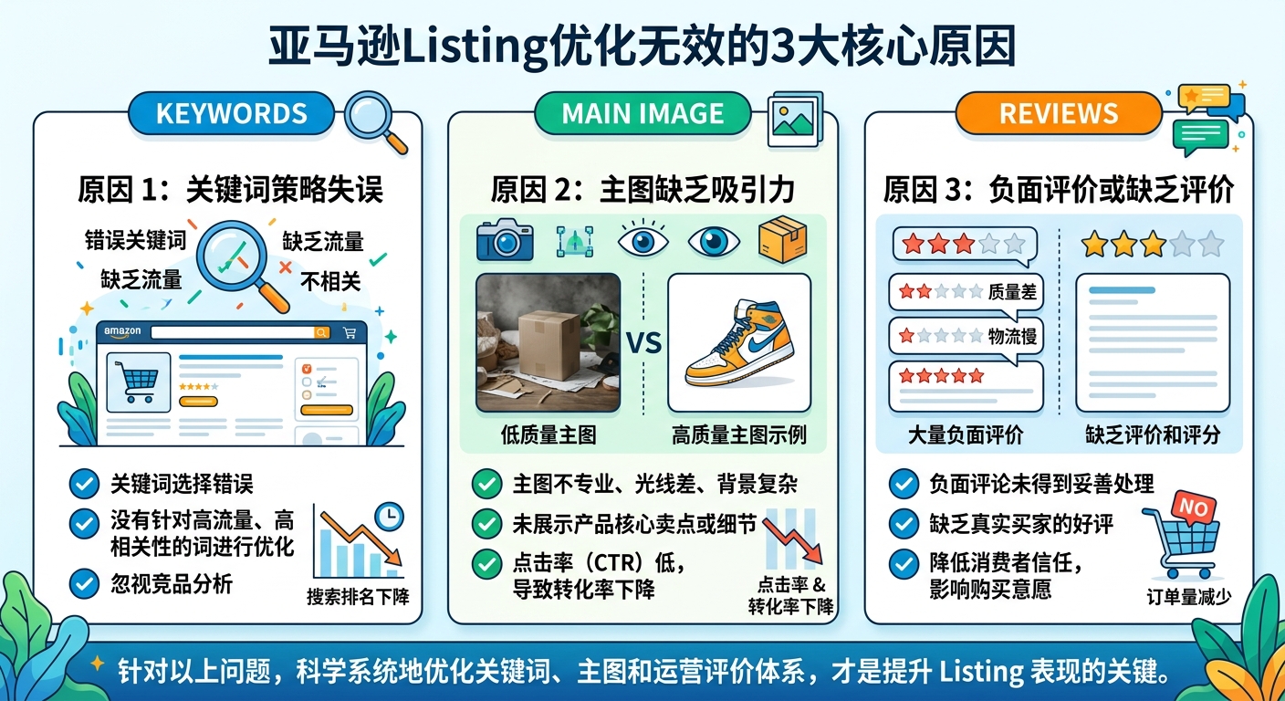 亚马逊Listing优化了还是没流量？找到真正的问题在哪