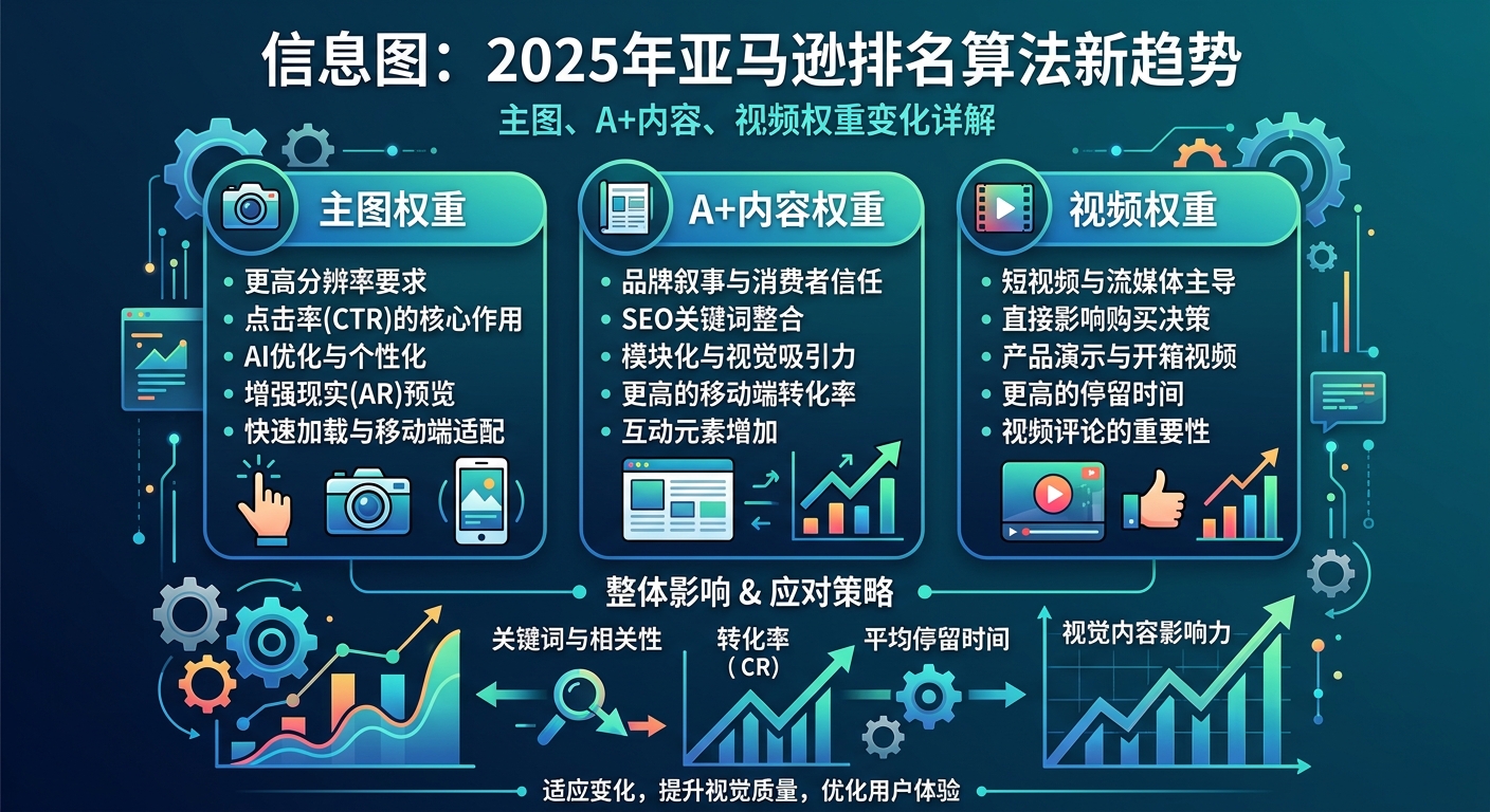 亚马逊排名算法2025新趋势:主图、A+内容、视频的权重变化