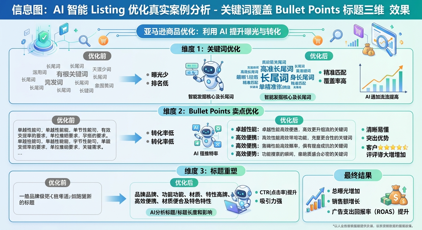 AI优化亚马逊Listing的真实效果：卖家案例数据