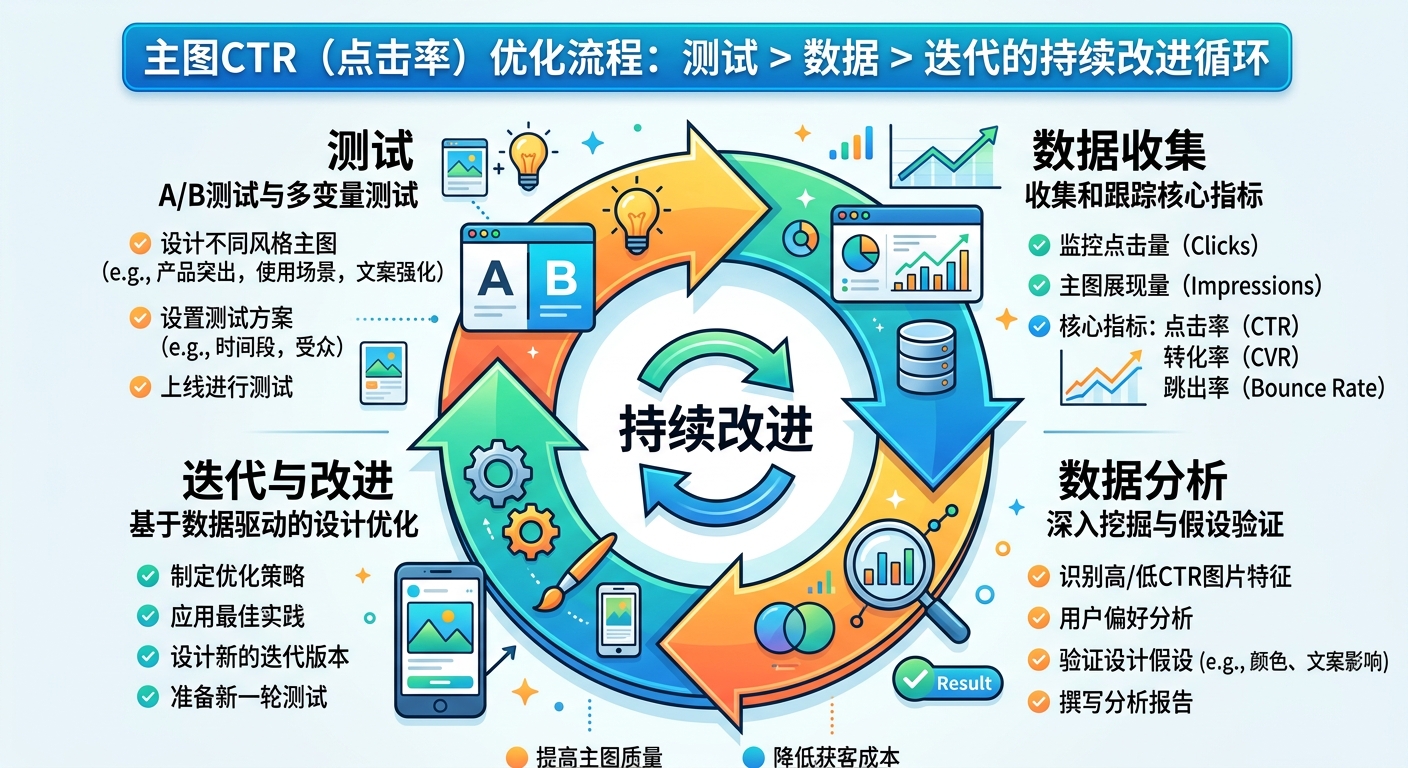 主图CTR优化流程：测试→数据→迭代的持续改进循环