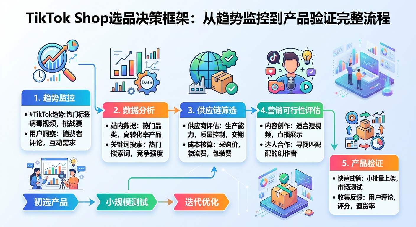 TikTok Shop选品决策框架：从趋势监控到产品验证的完整流程