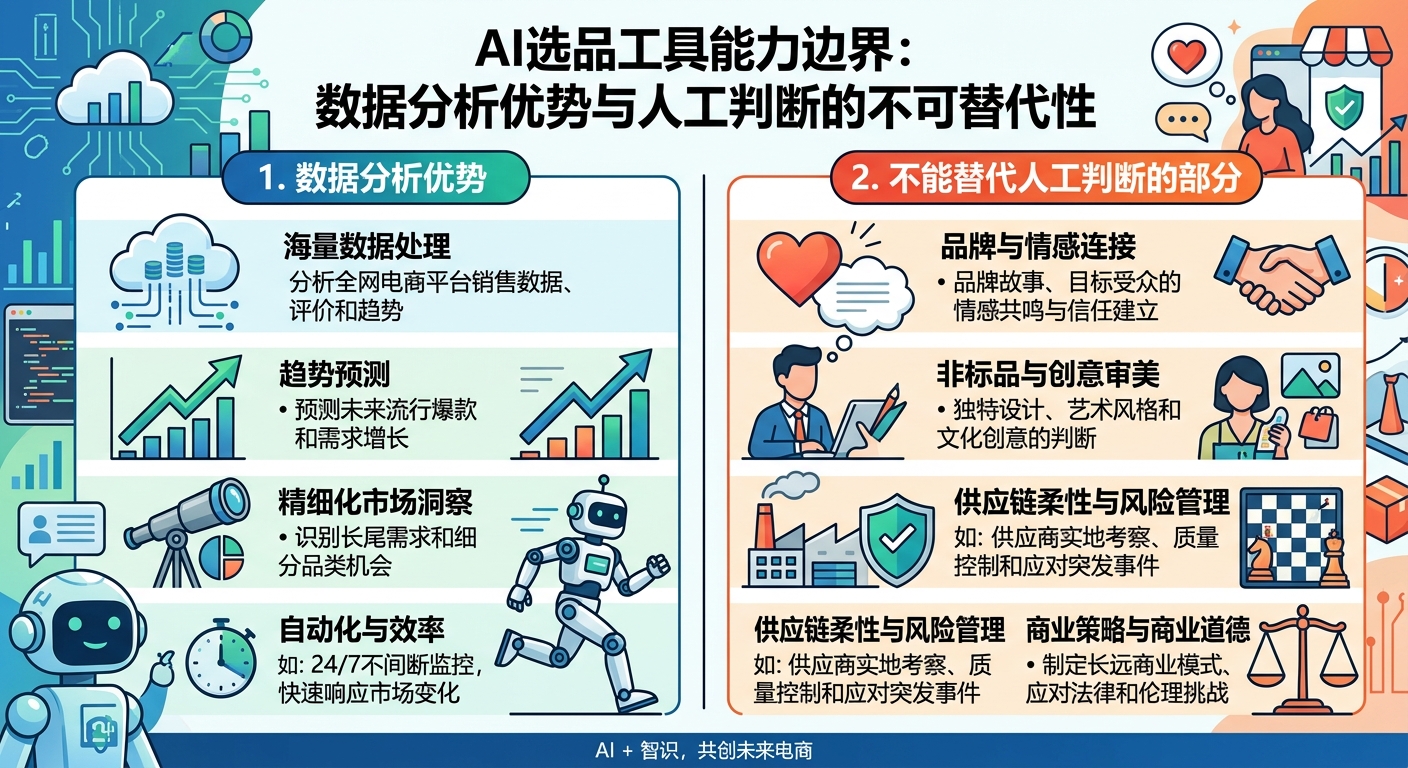 AI选品工具的能力边界：数据分析的优势和不能替代人工判断的部分