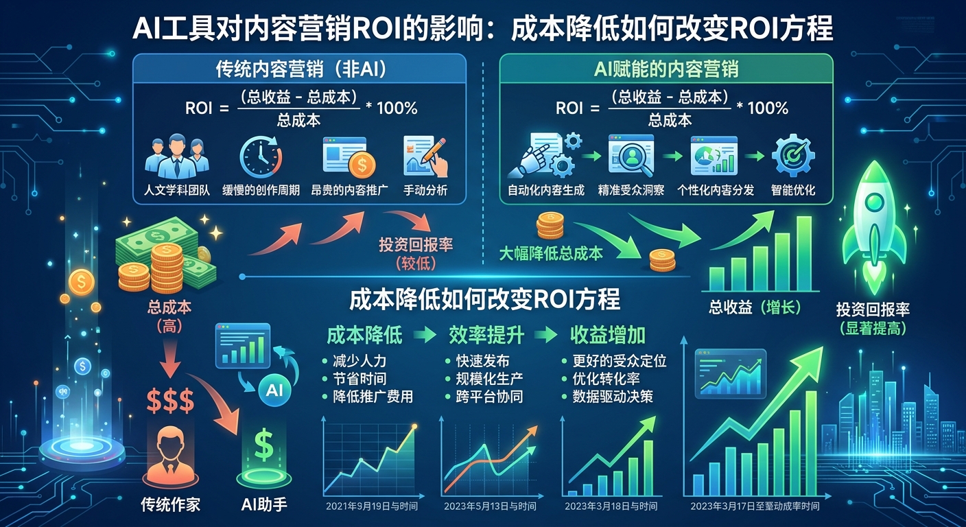 AI工具对内容营销ROI的影响：成本降低如何改变ROI方程