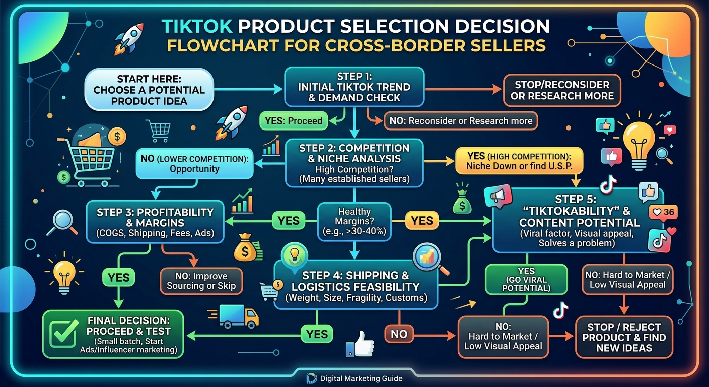 TikTok选品决策流程图