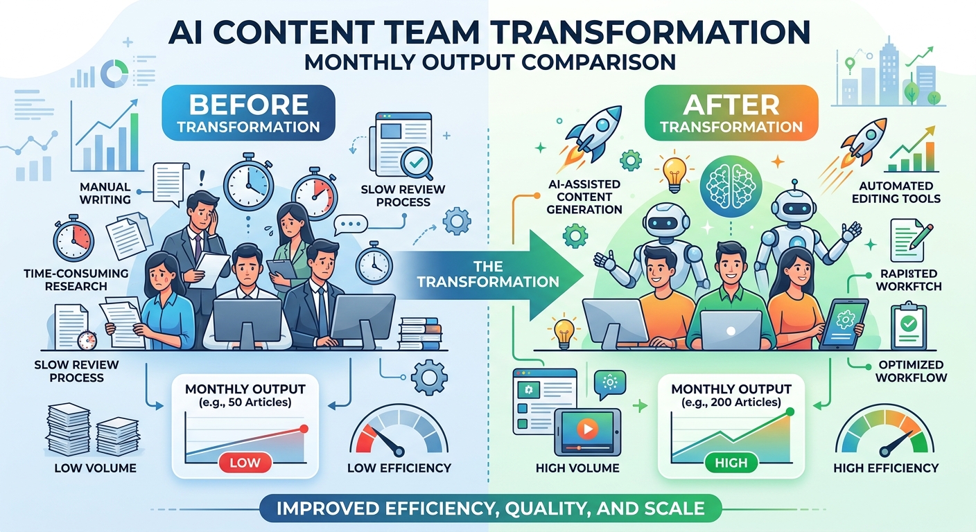 AI内容营销实战：一个团队从月产20条到月产80条内容的转型记录
