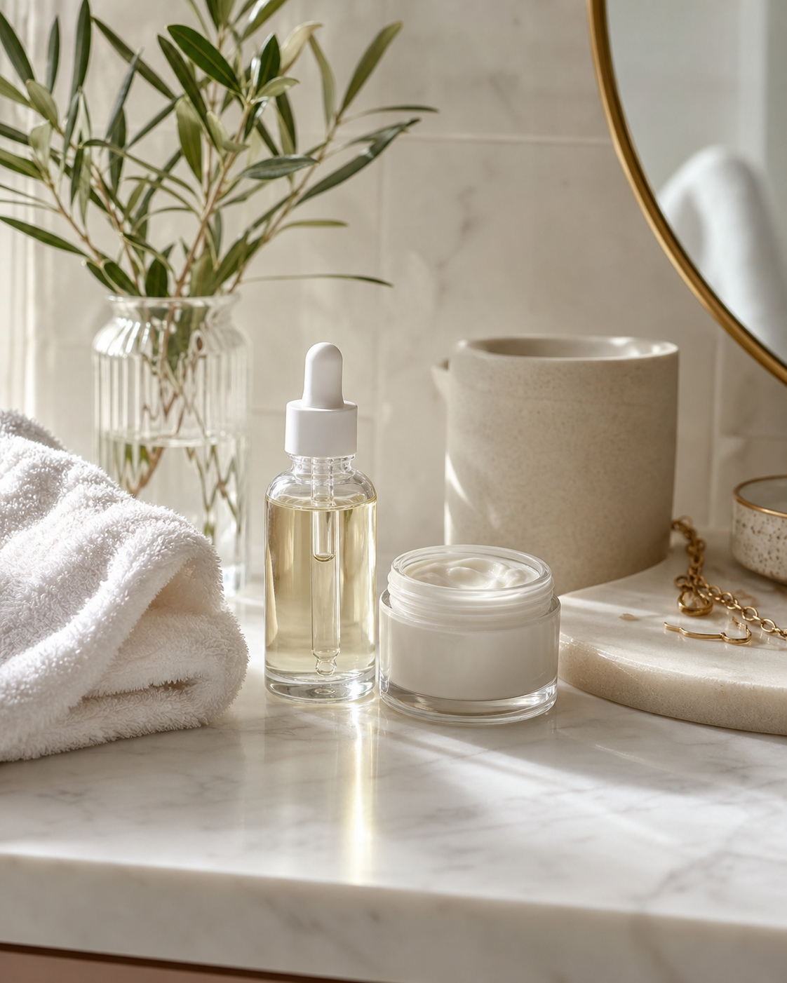 Instagram skincare flatlay product image